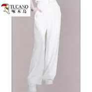 啄木鳥(niǎo)2025年春季法式氣場(chǎng)強(qiáng)大一件式高腰連衣褲子氣質(zhì)高端白色連體褲女 白色長(zhǎng)褲【單件】 S 【100斤以下】