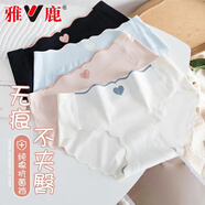 雅鹿女士內(nèi)褲女嬰兒棉抗菌襠大碼中腰日系性感無痕女孩學生三角短褲頭 夏季冰絲無痕款- 6條 XL 【建議125-145斤】