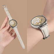 優(yōu)思頓適用華為gt5新款表帶watchgt4智能手表gt5pro表帶女款腕表gt3pro女士腕帶gt2真皮秋冬gt4手表帶 【米白色】銀色扣-真皮表帶-不掉皮 適用于華為GT5(表盤41mm）
