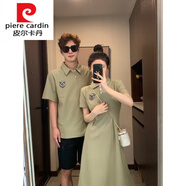 皮爾卡丹（pierre cardin）不一樣特別的情侶裝夏裝一裙一衣套裝設(shè)計感小眾2025新款短袖t恤 情侶兩件裝一裙一衣 L 女+男L