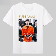 奢依君（SHEYIJUN）路易吉衣服 We don't snitch賓大luigi mangione mug shot紀(jì)念路 白色 款6#superman luigi豎版雜 L