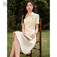 初申夏季polo短袖連衣裙女精致字母刺繡收腰顯瘦休閑百搭裙子S52Q014