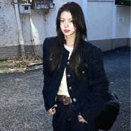 馬迪安短款小香風高級感外套女2025春秋新款單排扣復古法式氣質百搭上衣 藏青色 常規(guī) M 建議96-110斤