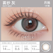 【晁然年貨節】envie美瞳月拋1片彩色隱形眼鏡 買(mǎi)一副拍2盒 【上班族】霧紗灰 干凈清澈 素顏百搭小心機 100度