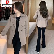 皮爾卡丹風(fēng)衣女款2025春秋季新款女士外套中長(cháng)款小個(gè)子洋氣女裝上衣 卡其色 L (建議100斤-115斤)