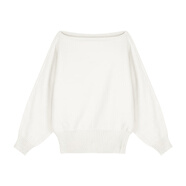 愛(ài)依服粉色一字肩蝙蝠袖毛衣女秋冬季長(cháng)袖斜肩針織衫寬松慵懶風(fēng)露肩上衣 杏色 均碼