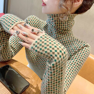 創(chuàng)京懿選毛絨內(nèi)搭高領(lǐng)毛衣高領(lǐng)毛衣女打底衫加厚時(shí)髦洋氣2024年新款秋冬女 綠色 S