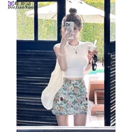 蝶嬌諾（DIEJIAONUO）連衣裙子女裝夏季2025新款甜辣妹純欲風(fēng)氣質(zhì)顯瘦穿搭女套裝遮肚 上衣+裙子 S