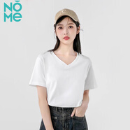 NOME寬松短袖t恤女2025新款V領(lǐng)內搭t恤百搭簡(jiǎn)約上衣 白色【V領(lǐng)】 L 