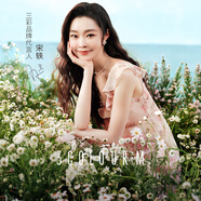 三彩2025春季新款荷葉邊連衣裙碎花裙斜裁長裙V領(lǐng)浪漫M 櫻花粉 M 160/84A