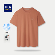 海瀾之家（HLA）t恤男簡(jiǎn)約基礎(chǔ)款夏新品圓領(lǐng)短袖T恤涼感打底衣休閑純色百搭衣服男 深橙5D(涼感抗菌防螨) L /175/92A