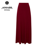 阿瑪施（AMASS）女裝優(yōu)雅氣質(zhì)垂墜感冰絲半身裙5200502 紅色 M (3碼)