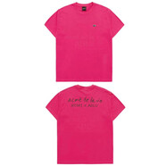 OEINGadlv新款韓國直郵短袖T恤HOSHI線(xiàn)條老虎權順榮寬松情侶裝夏季 玫紅色 刺繡爪印 均碼 1碼85-140斤