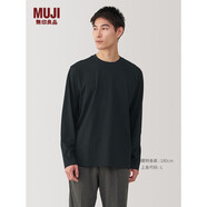 無(wú)印良品（MUJI）天竺編織 圓領(lǐng)AB1L3A5S 黑色 L 