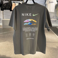耐克（NIKE）男裝短袖夏季新款JUST DOIT透氣棉質(zhì)半袖運動(dòng)休閑圓領(lǐng)T恤衫男 HF6172-053灰色 L