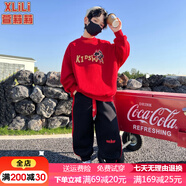 萱莉莉男童套裝冬季兒童衛(wèi)衣套裝新年衣服男童冬裝加絨小男孩衣服本命年 XLL&紅色兒童衛(wèi)衣套裝 140 (建議身高135-140厘米)