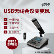 Gmtd 金邁視頻會(huì)議麥克風(fēng)無(wú)線話筒電腦USB專業(yè)遠(yuǎn)距離收音鵝頸臺(tái)式方管短桿電容麥網(wǎng)絡(luò)教學(xué)考研面試 GM-S601一拖一
