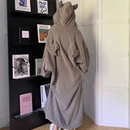 小惡魔連帽睡袍加絨加厚居家服連體衣男女情侶刺繡睡衣女超大衛衣 灰色小惡魔-刺繡款 M （建議160cm120斤以?xún)龋?
                                         title=