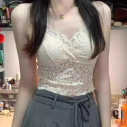 妙奕嘉蕾絲吊帶背心女帶胸墊可外穿純欲風(fēng)性感上衣辣妹內(nèi)搭女小吊帶美背 香檳色蕾絲吊帶【帶胸墊】