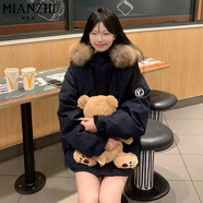 棉致美式工裝棉服女冬季新款高級感派克服不跑棉羽棉襖絨服棉衣外套女 809黑色【高品質(zhì)80】 XL 145-165斤