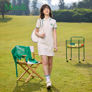 MARDI官方正品小雛菊連衣裙氣質(zhì)休閑Polo領(lǐng)夏裝新款時(shí)尚裙子 米白色 L