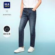 HLA海瀾之家牛仔褲男三國(guó)演義大碼直筒褲五袋款褲子男 牛仔藍(lán)過(guò)渡色（深）34 XL 180/88A(XL)推薦72-78kg