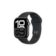 Apple Watch Series 10 智能手表46毫米亮黑色鋁金屬表殼黑色運動型表帶S/M【蜂窩款】聯(lián)通補貼