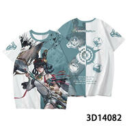 王者榮耀公孫離離恨煙痛衣服西施鎧馬可波羅火舞魯班短袖T恤上衣 灰白色 公孫離-離恨煙 4XL