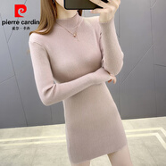 皮爾卡丹（pierre cardin）中長(cháng)款打底衫女半高領(lǐng)修身顯瘦包臀毛衣裙2025秋冬針織連衣裙內搭 中領(lǐng)卡其色 S 160