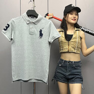 POLO SPORTRALPH LAUREN拉夫勞倫polo衫男短袖純棉翻領(lǐng)保羅體恤男寬松休閑大 灰色 S 約100-125斤