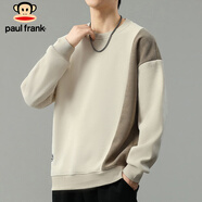 大嘴猴（paul frank）衛(wèi)衣男士燈芯絨外套春季寬松休閑圓領(lǐng)上衣服男裝 杏色 L