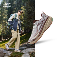 鴻星爾克縱橫運動(dòng)鞋男秋季新款戶(hù)外休閑男鞋跑步鞋子耐磨防滑緩震男子跑鞋 云霧灰/摩卡棕 42