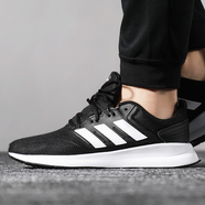阿迪達斯 （adidas）官方男鞋運動(dòng)鞋子 2025秋季新款低幫三條紋休閑鞋輕便跑步鞋 F36199/黑/白 41 255