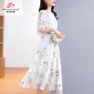 范哲狼（FANZELANG）中國風(fēng)碎花連衣裙2025夏季新款寬松顯瘦顯瘦氣質(zhì)減齡裙花色M 90-105斤