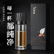 花間道玻璃杯雙層男女士茶水分離杯銀杯999純銀蓮花茶飾茶杯中秋節(jié)禮物 白色（無(wú)銀飾） 320ml