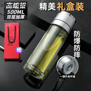 DOON GOOD德國進(jìn)口品質(zhì)一鍵開(kāi)蓋車(chē)載玻璃杯2025新款高硼硅耐熱防燙水杯雙層 【精美禮盒】雙層豪華款高 500ml