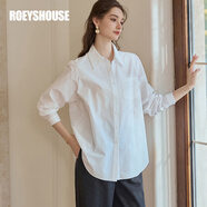 ROEYSHOUSE羅衣氣質(zhì)通勤深灰色直筒褲女秋季新款高腰修身顯瘦長(cháng)褲10406 白色 （單襯衫） S