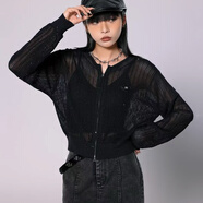 拓谷拓谷潮牌歐貨亮片短款開(kāi)衫女夏防曬衣外套小個(gè)子空調衫上衣 S