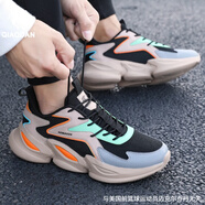 喬丹（QIAODAN）男鞋運(yùn)動(dòng)鞋跑步鞋男夏季厚底復(fù)古男士休閑鞋老爹鞋潮鞋跑鞋男R 砂褐色/黑色 40.5