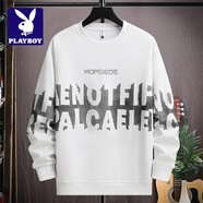 花花公子;PLAYBOYT恤男2025新款春秋季節(jié)港風(fēng)寬松大碼青少年潮流時尚百搭外穿上衣 850白色 M 建議穿90-110斤