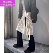 夢(mèng)夢(mèng)奇疊穿蕾絲雷絲屁簾女外搭一片式紗裙簾圍裙罩遮臀下擺半身裙 白色 均碼