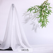 暮云紗歐根紗布料云霧紗柔軟絲綢紗漢服連衣裙大袖衫設(shè)計(jì)師面料 1#白色(半米價(jià)) 寬幅：1.5米 多件不裁開 連著的