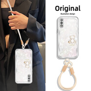 貝雯 榮耀9X手機殼女2025新款全包幸運鉆石小熊編織斜挎背帶Honor9xpro小羊皮腕帶8x防摔保護套 銀色-銀幸運鉆熊+掛件B104+掛件B089 榮耀8X