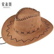 蒙森圖波西米亞風(fēng)連衣裙游牧民族云南大理海邊度假垂墜感新疆旅游復古印 牛仔帽.子均碼 M