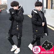 男童冬裝棉衣兒童8運(yùn)動9冬季10羽絨棉服13大童男裝12歲15男孩棉襖 黑色【送手套】冬季棉衣 105 120【適合身高-115厘米