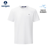 Navigare意大利小帆船男休閑簡約涼感純色短袖T恤1125505307 冰川白 3XL