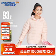 斯凱奇兒童羽絨服男童女童外套保暖中大童冬裝P424K076/P425K050 晶瑩粉/04D5 165