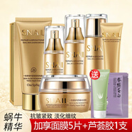 一枝春黃金蝸牛原液化妝品護(hù)膚套裝水乳面霜洗面奶淡紋保濕提亮收縮緊致 BB霜六件套（禮盒裝）+蘆薈膠