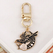 歐客欣（AUKEWIN）黑白龍鳳凰狐貍蛇鹿烏鴉合金鑰匙扣個(gè)性創(chuàng  )意掛件小禮物小禮品 烏鴉 1個(gè)