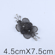韓版水鉆刺繡蕾絲布貼釘珠衣服補(bǔ)洞貼布花朵圖案補(bǔ)丁貼花服裝輔料 A81黑色